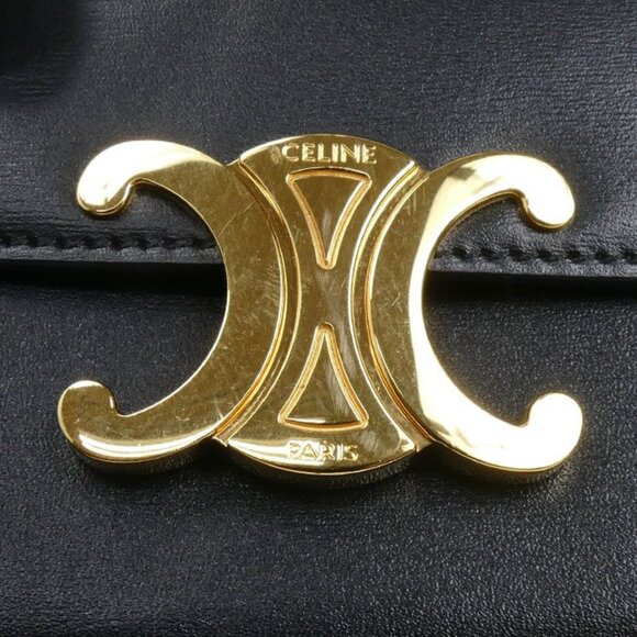 Celine Triomphe Mini Claude Shoulder Bag Black 10 I513 Dpv38 no - Picture 6 of 9